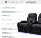 Paladin Home Theater Seating, Heat & Massage, Powered Headrest, Powered Lumbar, Italian Leather, Powered Recline