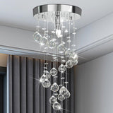 Elegant Spiral Flush Mount Chandelier, Modern Raindrop Chandelier Crystal Ball Chandeliers Fixture Pendant Ceiling Lamp Lighting Fixtures for Bedroom, Hallway, LivingRoom, D8''x H15.8'' A100-B08JLYYN5M