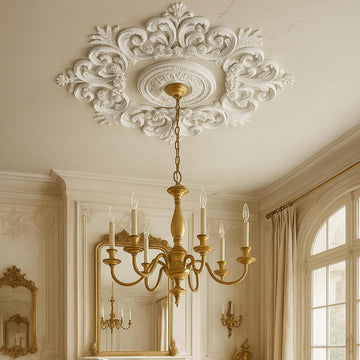 35.4'' Large PU Ceiling Medallion Combination Decorative 2.36'' ID French Style Chandelier Base Ceil