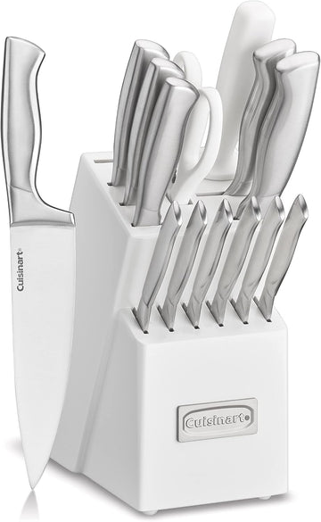 Professional Block Knife Set, 15pc Cutlery Knife Set with Steel Blades for Precise Cutting, Lightweight, Stainless