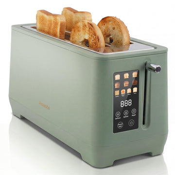 4 Slice Toaster, Long Slot Touch Screen Retro Toaster with Digital Countdown, Extra-Wide Slots for Bagels & Bread, 6