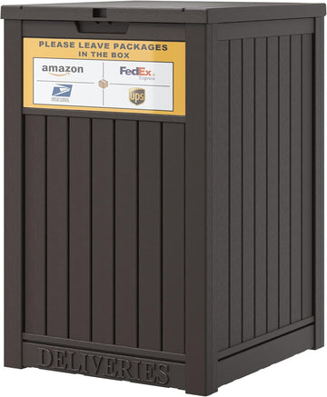 Package Delivery Box 48 Gallon Storage with Lockable Secure, Large Resin Outdoor Package Drop Container