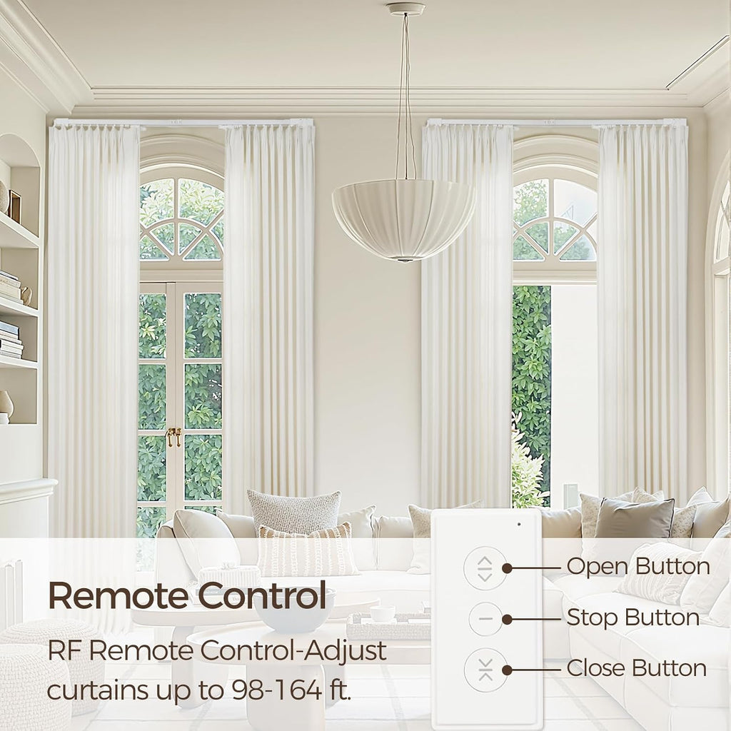 Electric Smart Curtain Track for Ceiling Mount and Wall Mount, 200 Inches Motorized Curtains Rail System Compatible