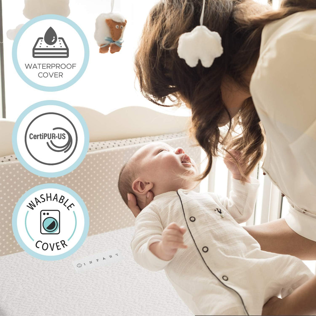 Organic Cotton Covered Dual-Sided Crib Mattress | 2-Stage Premium Memory Foam CertiPUR-US Hypoallergenic Baby