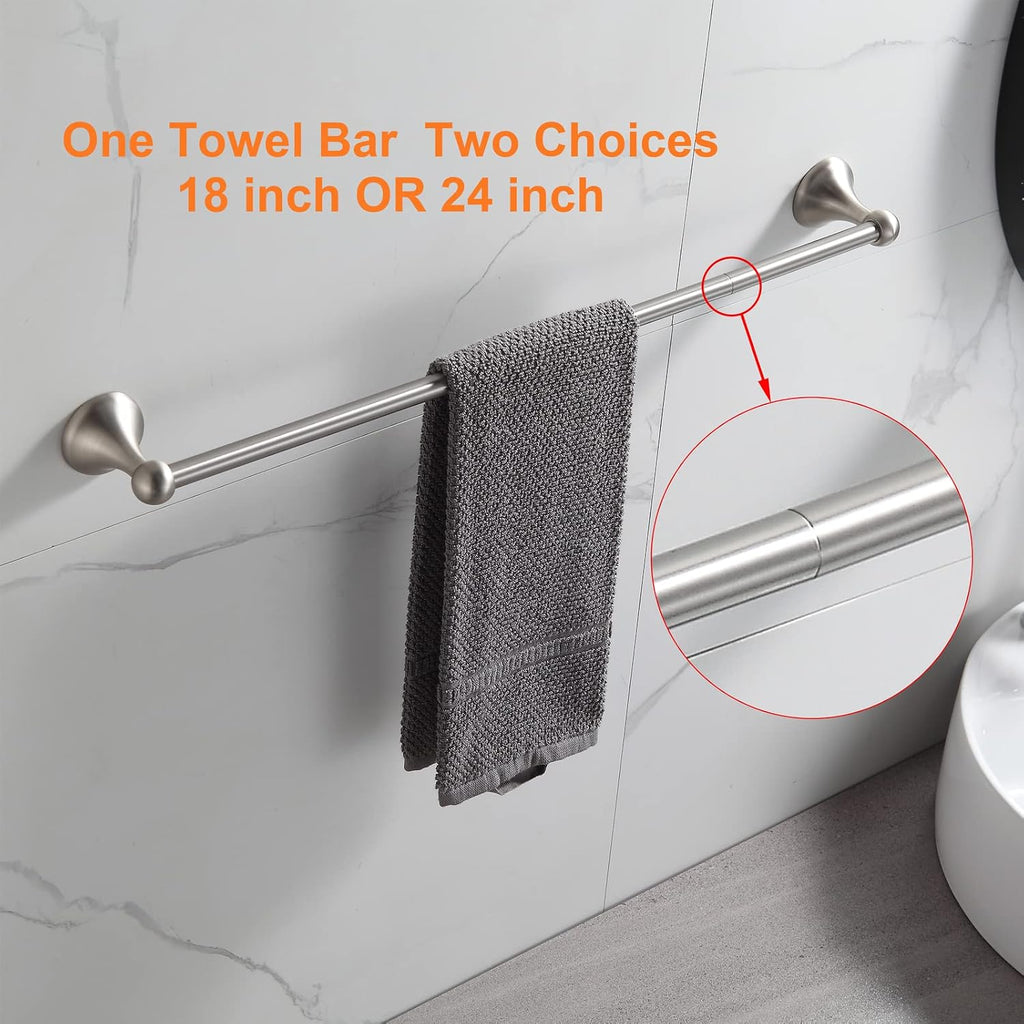 Bathroom Hardware Set Brushed Nickel Adjustable Expandable Bath Towel Bars Bathroom Accessory Set Towel Racks