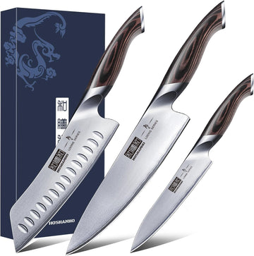 3 Pieces Knife Set, Professional Japanese Kitchen Knife Set | Ultra Sharp Japanese High Carbon Stainless Steel Chef