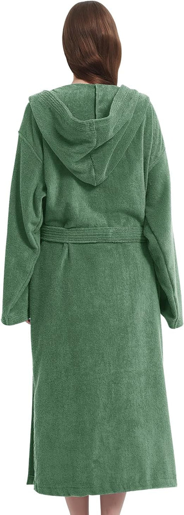 Mens Robe with Hood, Plush Cotton Bathrobe,Soft Terrey Cloth Bath robe, Absorbent Hooded Robe for Shower Spa