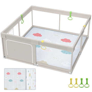 Baby Playpen with Mat, 71x59inch Extra Large Playpen for Toddlers