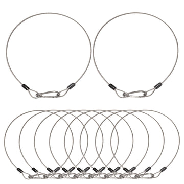 10 Pack 2ft Stage Lights Safety Cables for DJ Party Lightings Thickened 1/8 Diameter Stainless Steel Security Cable