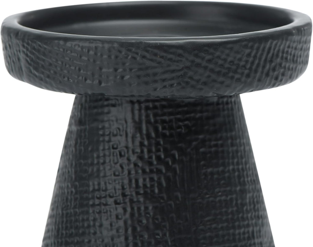 Stoneware Pillar & Taper Candle Holders, Set of 2