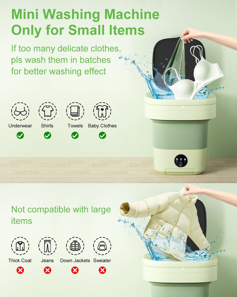 Portable Washing Machine, Mini Washer,16L Upgraded Large Capacity Foldable Washer.Deep Cleaning of Underwear, Baby