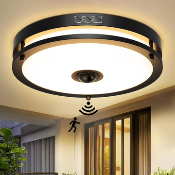 24W LED Motion Sensor Outdoor Ceiling Light, 12IN LED Ceiling Light, 5 Color Options