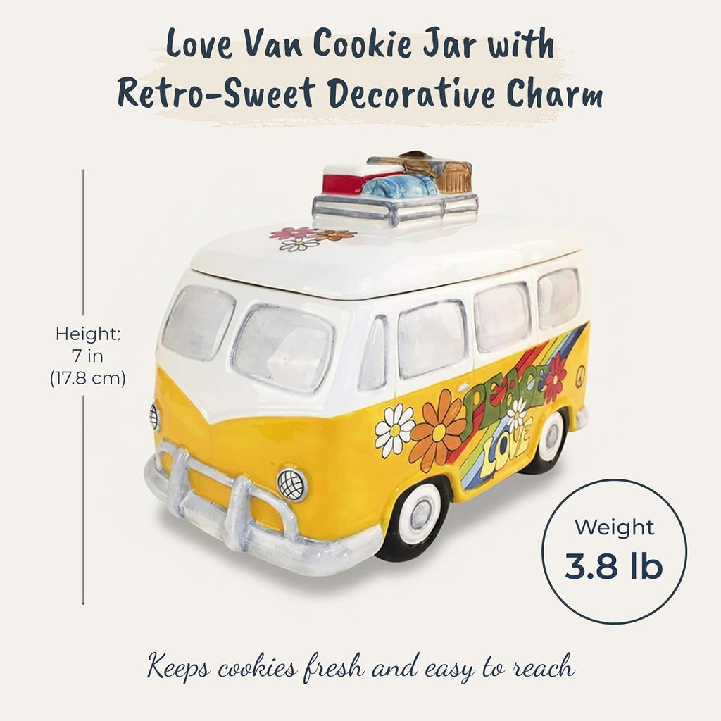 Blue Sky Ceramics Love Van Cookie Jar, Multi (20390)