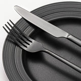 Black Silverware Set, 20-Piece Forged Flatware Set Cutlery Set Premium Stainless Steel, Service for 4
