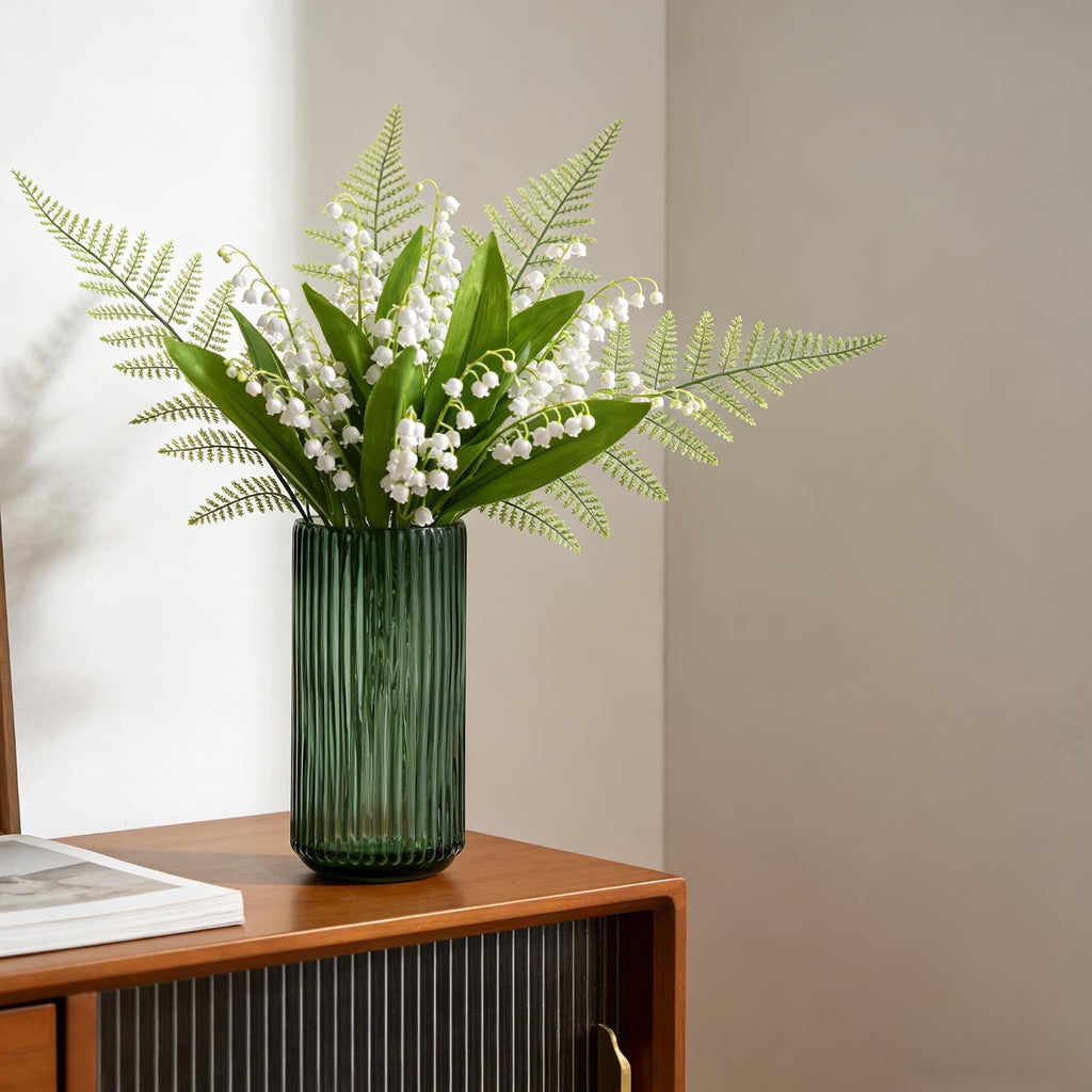 Flower Vase 7.5 inch Green Thickened Glass Vase