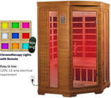 2 Person Infrared Corner Sauna for Home, Low EMF Indoor Saunas Full Size Indoor Personal Spa 49" x 48" x 76" A129-B00L12UGPU