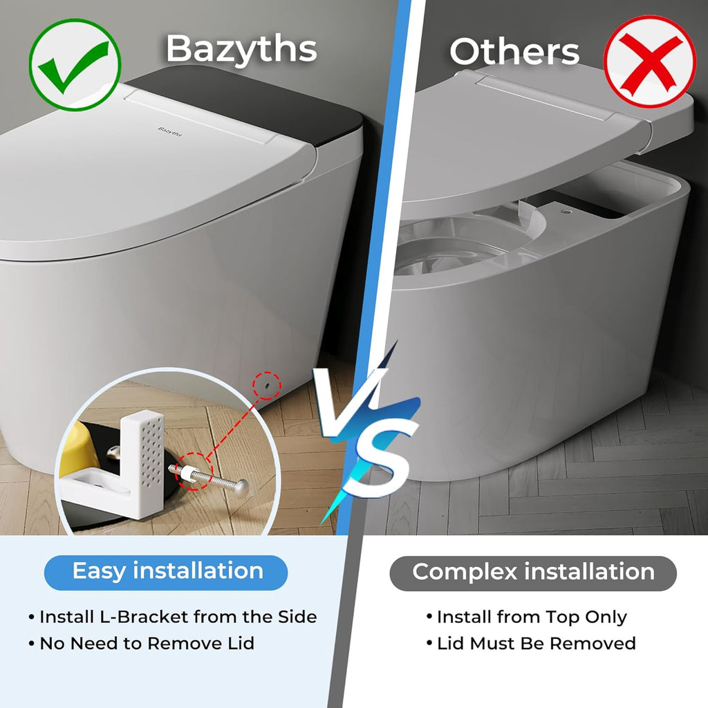 Smart Toilet with Foam Shield, Auto Open/Close Lid, Built-in Tank, 12" Rough In, Foot Sensor Flush, Warm Dryer