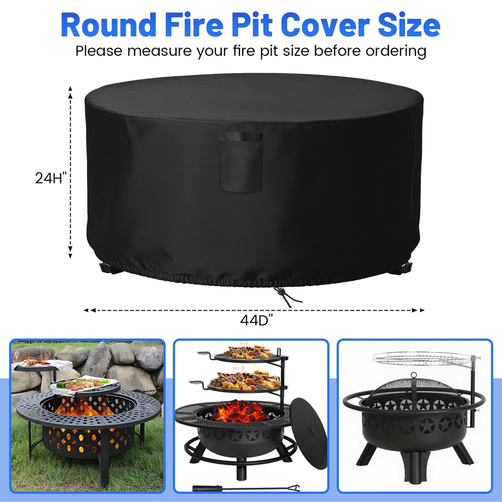 Fire Pit Cover Round 44 Inch for Outdoor Fire Pit/Table