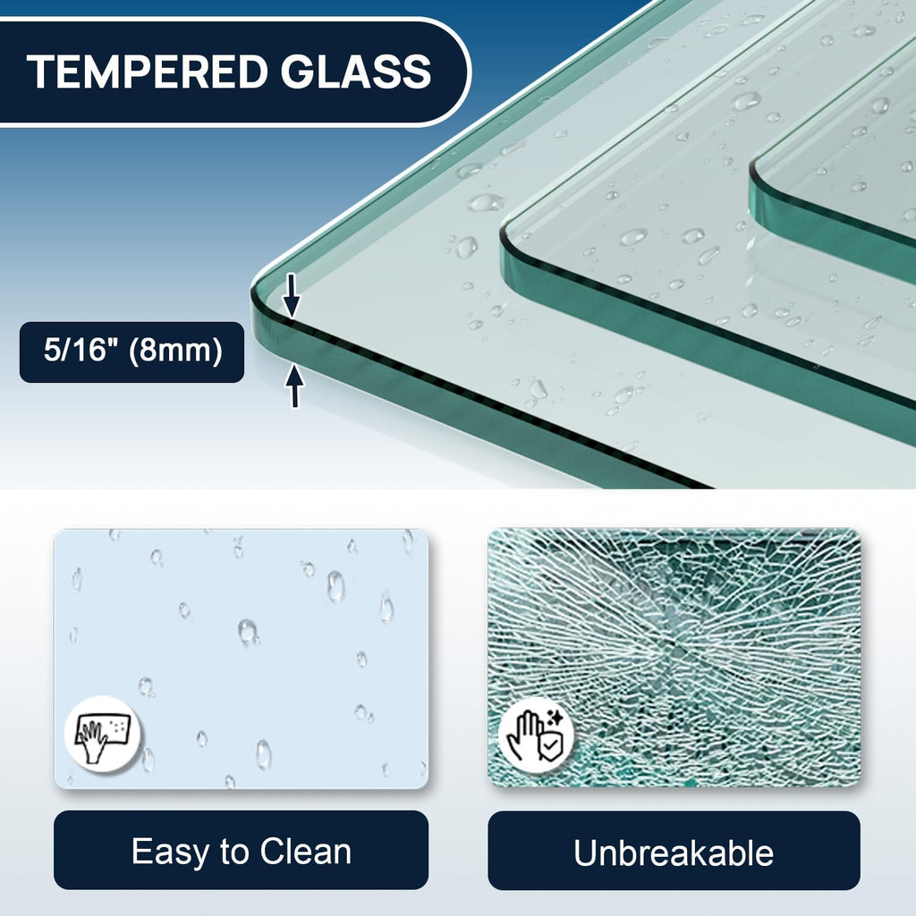 Glass Shower Door 34-35.2" W x 72" H, Frameless Pivot Shower Door, 1/4"(6mm) SGCC Tempered Glass Shower Door