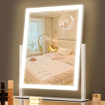 Lighted Vanity Mirror with Lights, Makeup Mirror with Light, 16.7"x 13.2",Three Color Lighting Modes and Dimmable