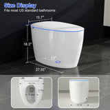 Smart Toilet with Bidet Built in, Bidet Toilet with Foam Shield, Auto Open/Close Lid & Dual Flush