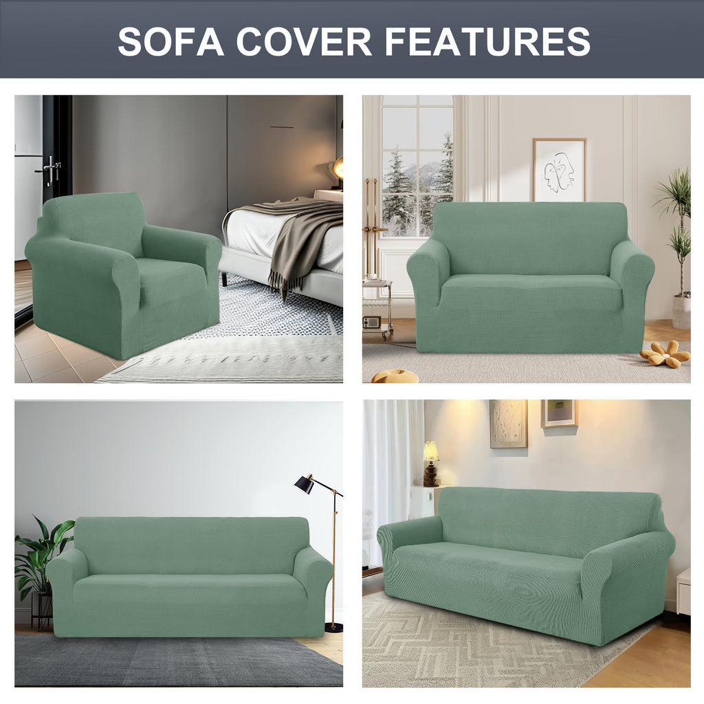 Stretch loveseat Covers Washable Sofa Slipcover, Olive Green