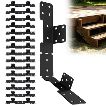 16 Pcs Black Stair Stringer Hanger Bracket, 18 Gauge Stair Stringer