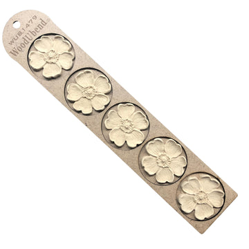 Pack of 5 Flowers - Appliques - Heat Bendable & Flexible Wood Onlays 5x5cm - DIY Craft, Furniture & Home