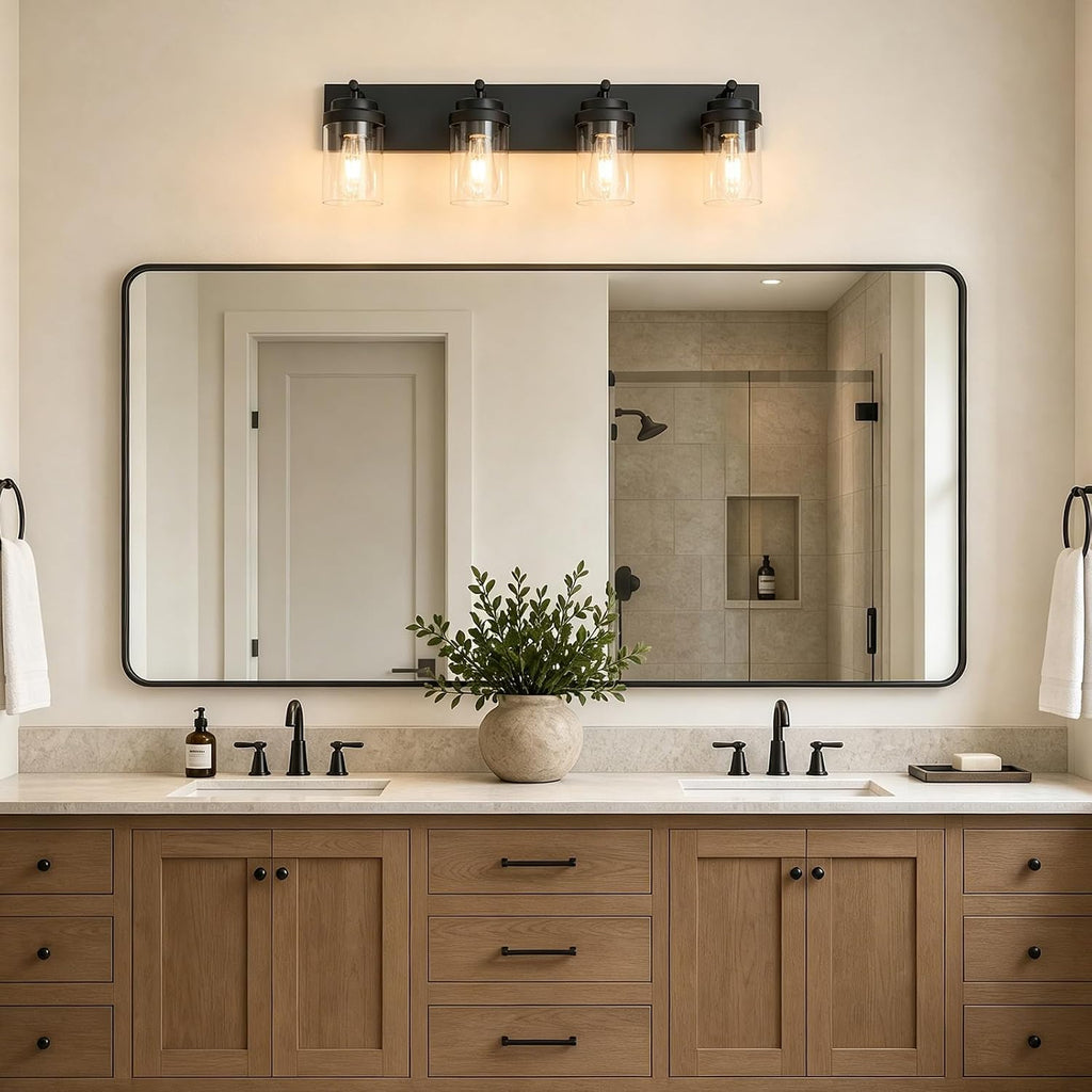 4-Light Bathroom Light Fixtures, Bathroom Vanity Wall Light | Modern Bathroom Lighting Fixtures Over Mirror, Vanity