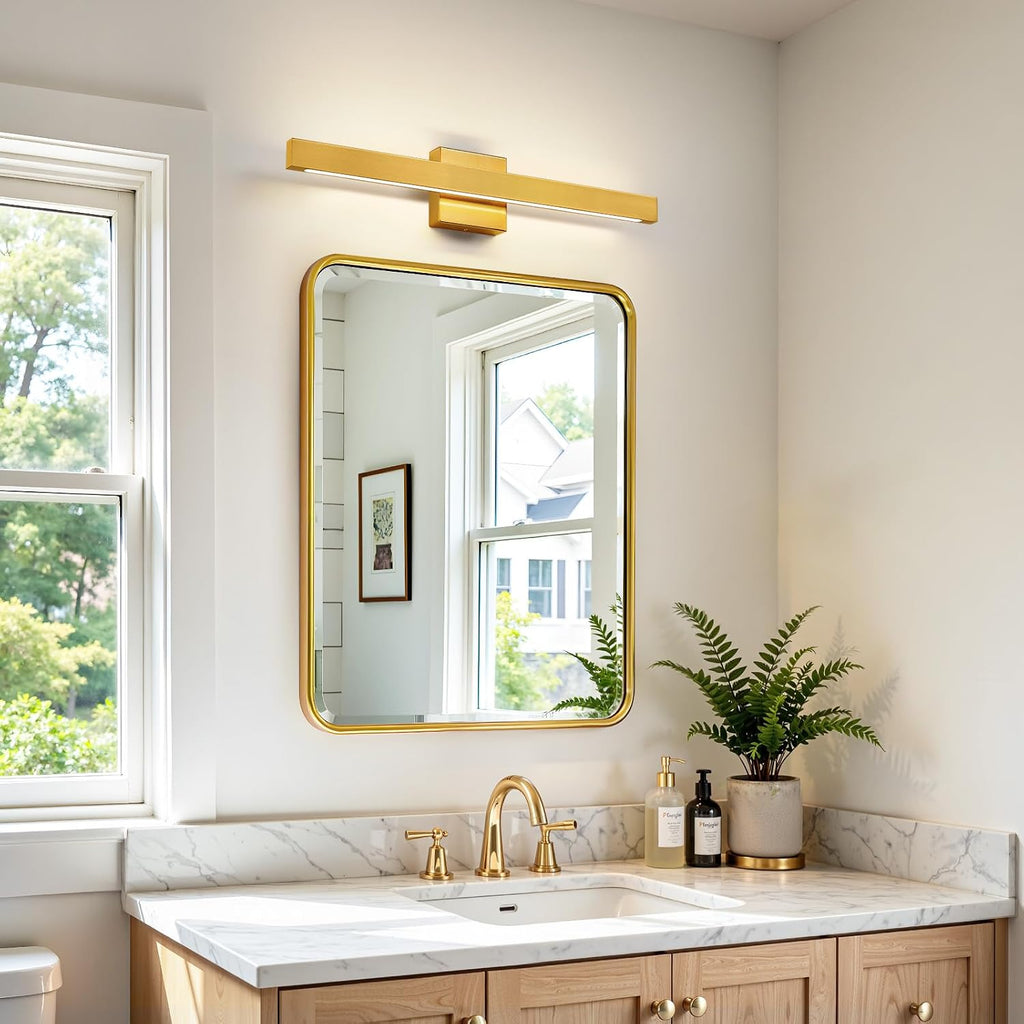 24 Inch Modern Vanity Light Gold Bathroom Light Fixture Over Mirror with Up & Down Lighting 20W Vanity Lighting