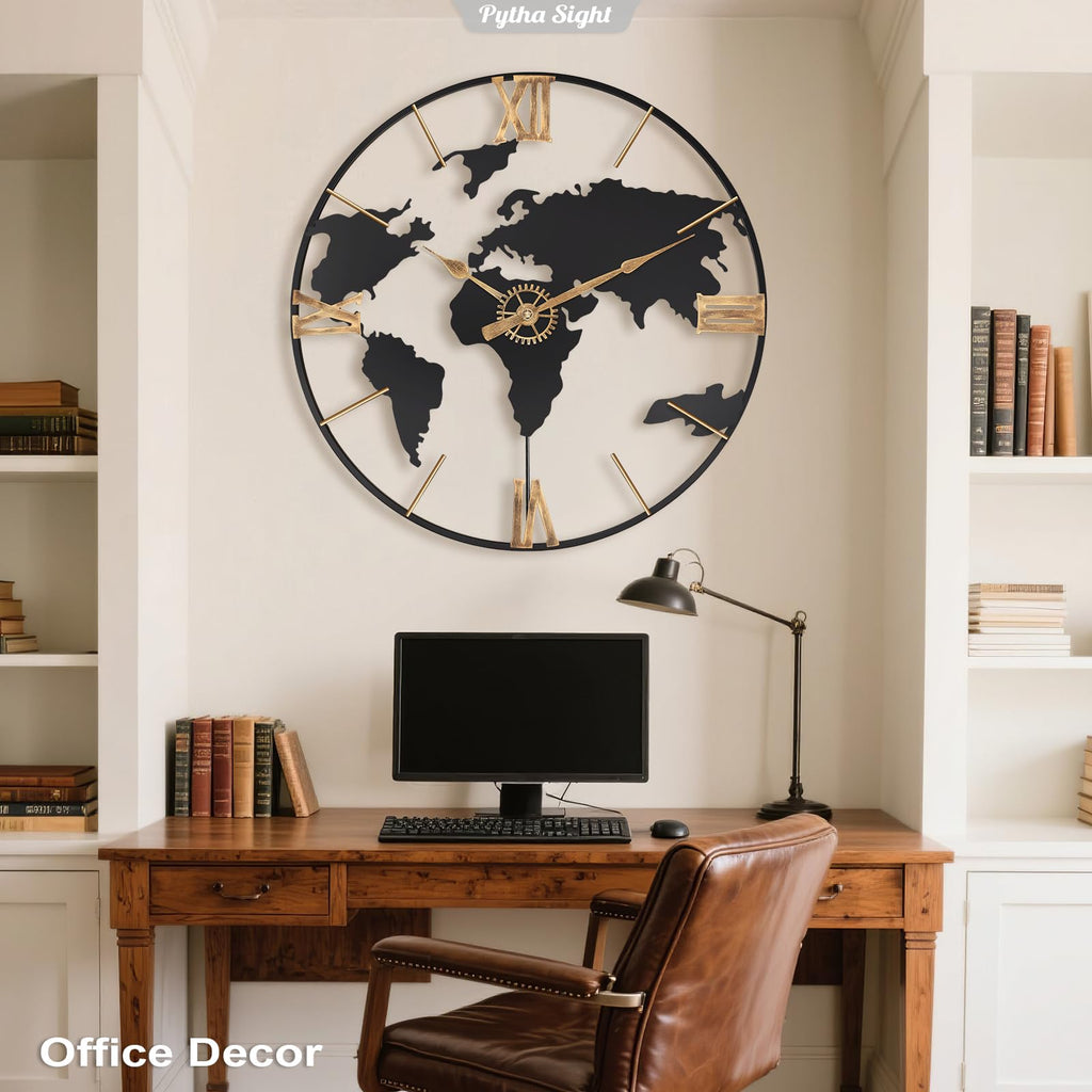 30 Inch Large Extra Giant Oversized Roman World Map Wall Clock