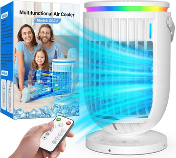 Portable Air Conditioners,Personal Mini Air Conditioner Fan with 3 Speeds,7 Colors Night Light