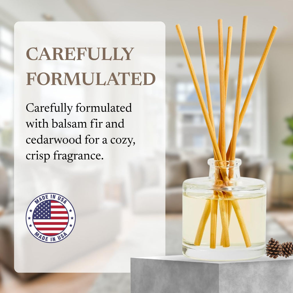 Reed Diffuser Set - Balsam Fir & Cedar Scent - 4 oz