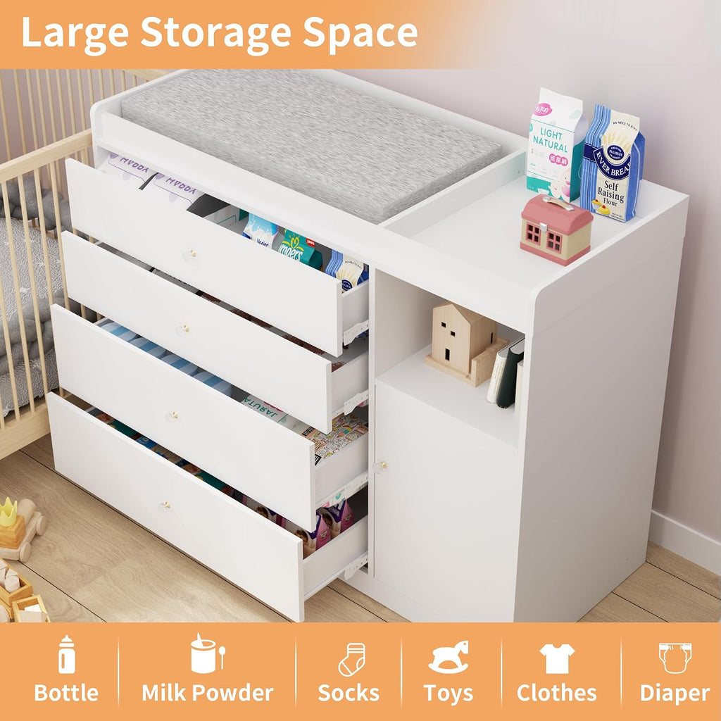 47.2" Diaper Changing Tables Changing Station Nursery Organizer