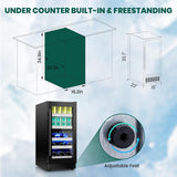 15 Inch Wine and Beverage Refrigerator,13 Bottle & 48 Cans Black Dual Zone Bever
