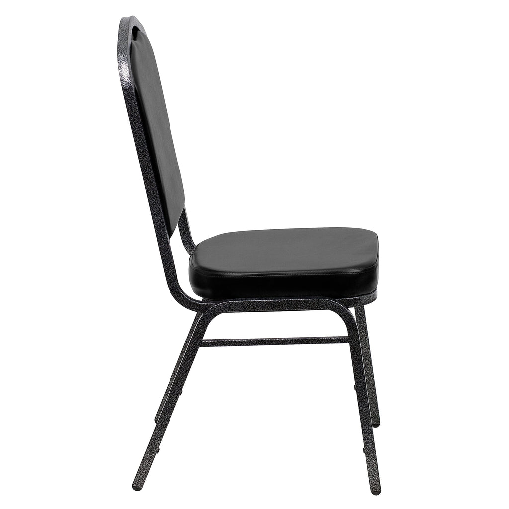 Crown Back Stackable Banquet Chair, Silver, 4-Pack