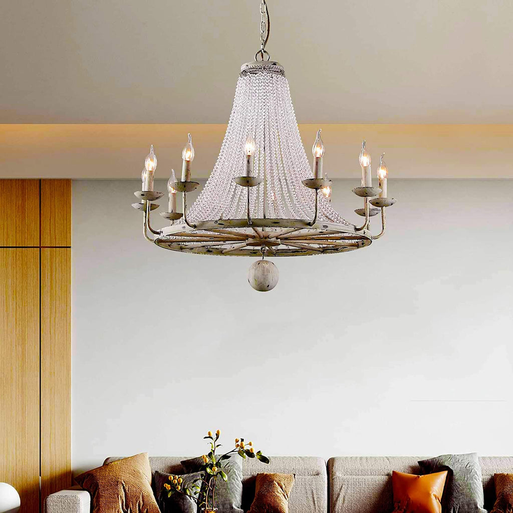 33ft K9 Glass Crystal Garland Strands - Hanging Chandelier Gem Bead Chain - 14mm Clear Octagon Prism Diamond String