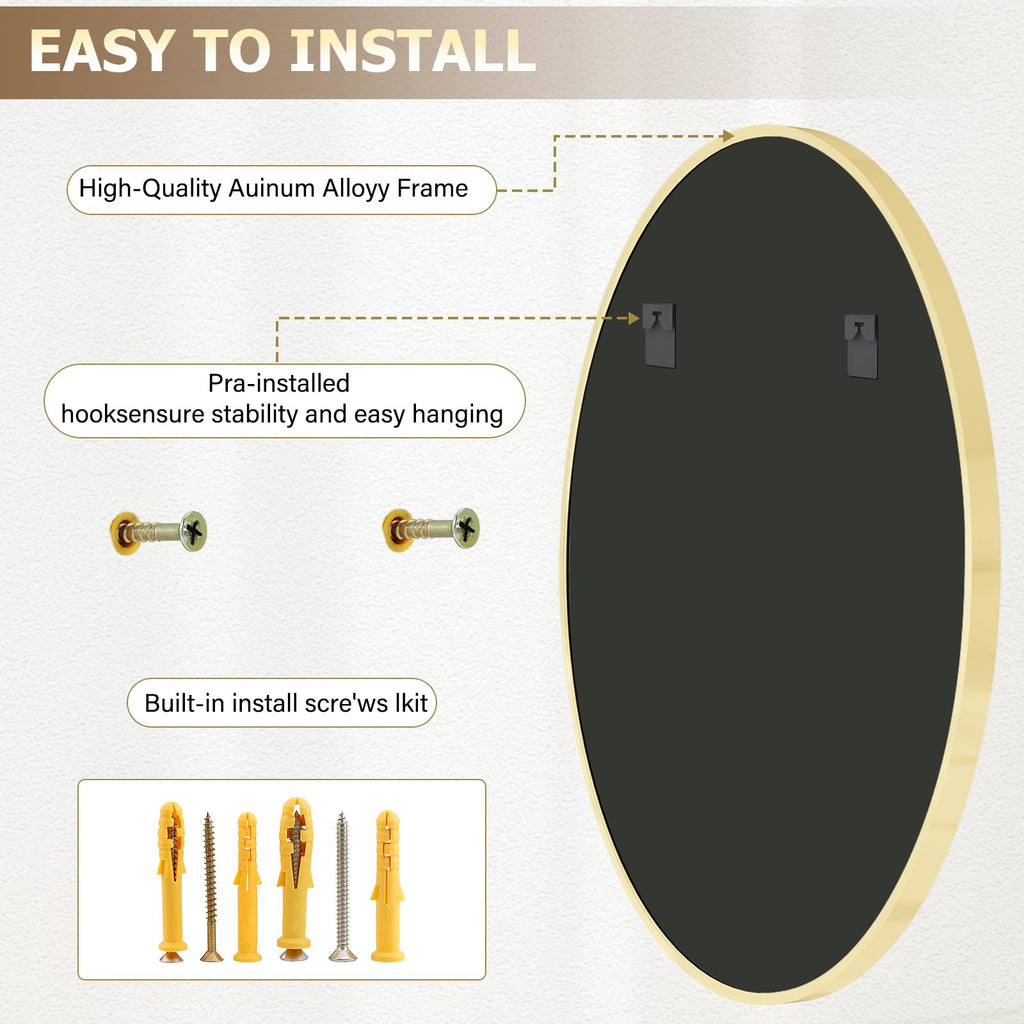 36 Inch Round Mirror-Gold Circle Mirrors