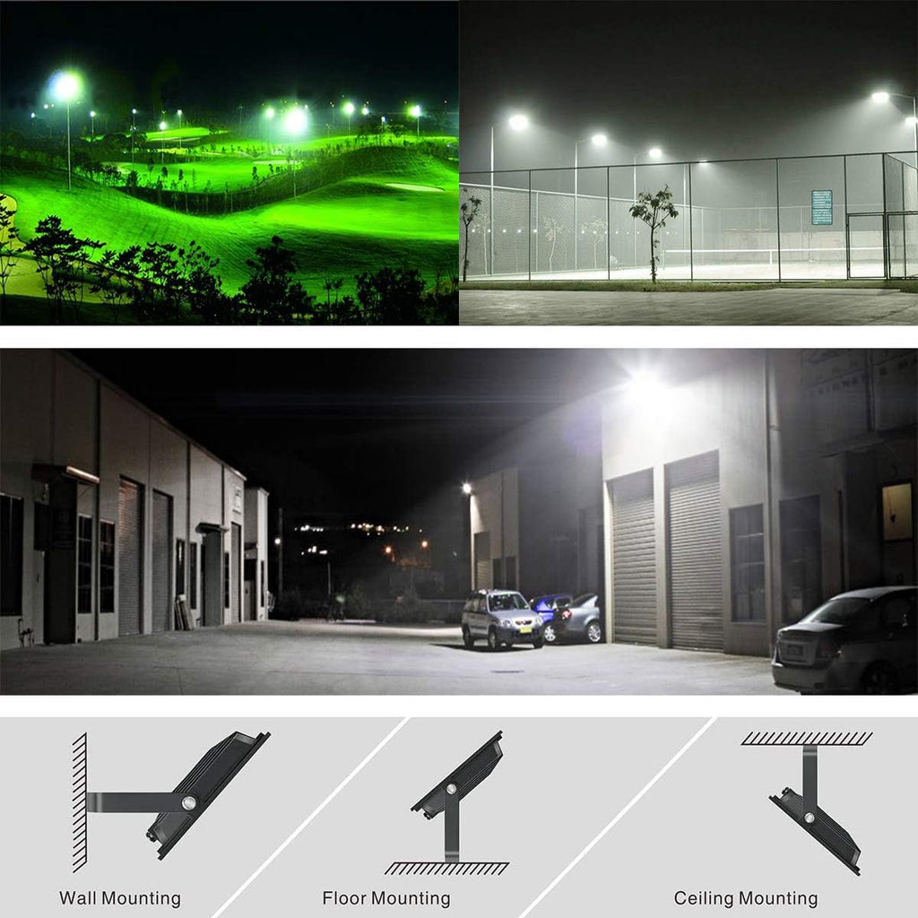 200W LED Flood Light, 6000K Daylight White 24,000lm Super Bright, Waterproof IP66 with Plug, Work Light for Parking