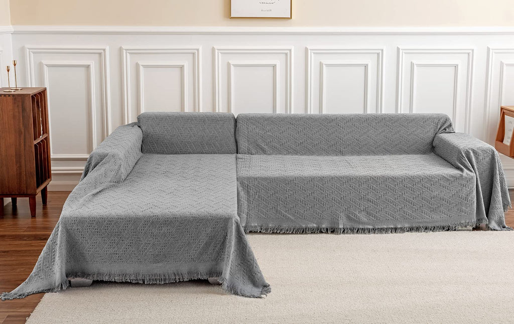 Sectional Couch Covers, 2 Pieces Sectional Sofa Cover, L Shaped Couch Covers, Couch Cover for Sectional Sofa
