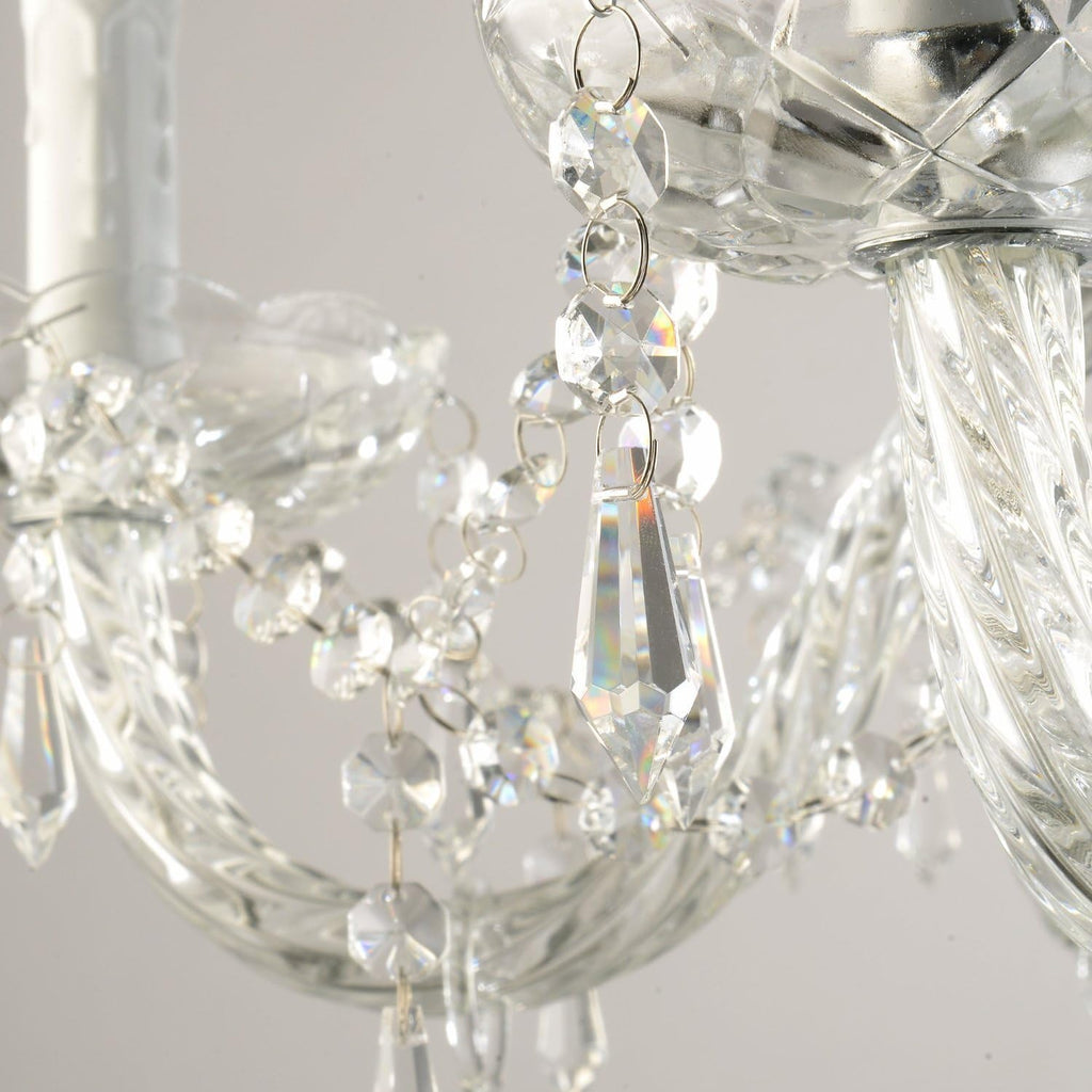 6 Light Chandelier Modern K9 Crystal Chandelier Lighting, Clear Crystal Ceiling Light Fixture Pendant Lamp for Dining Room Bathroom Bedroom Livingroom