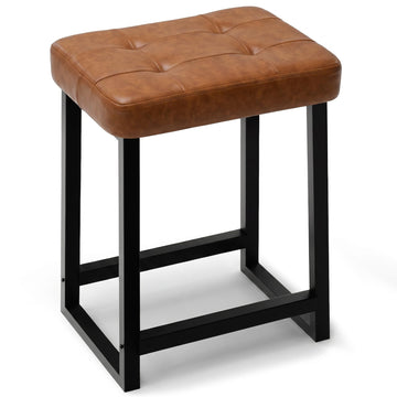 Vanity Bar Stool Chair, Makeup Stool Counter Height Stools, Small Ottoman Footrest s, Leather &Metal Legs with