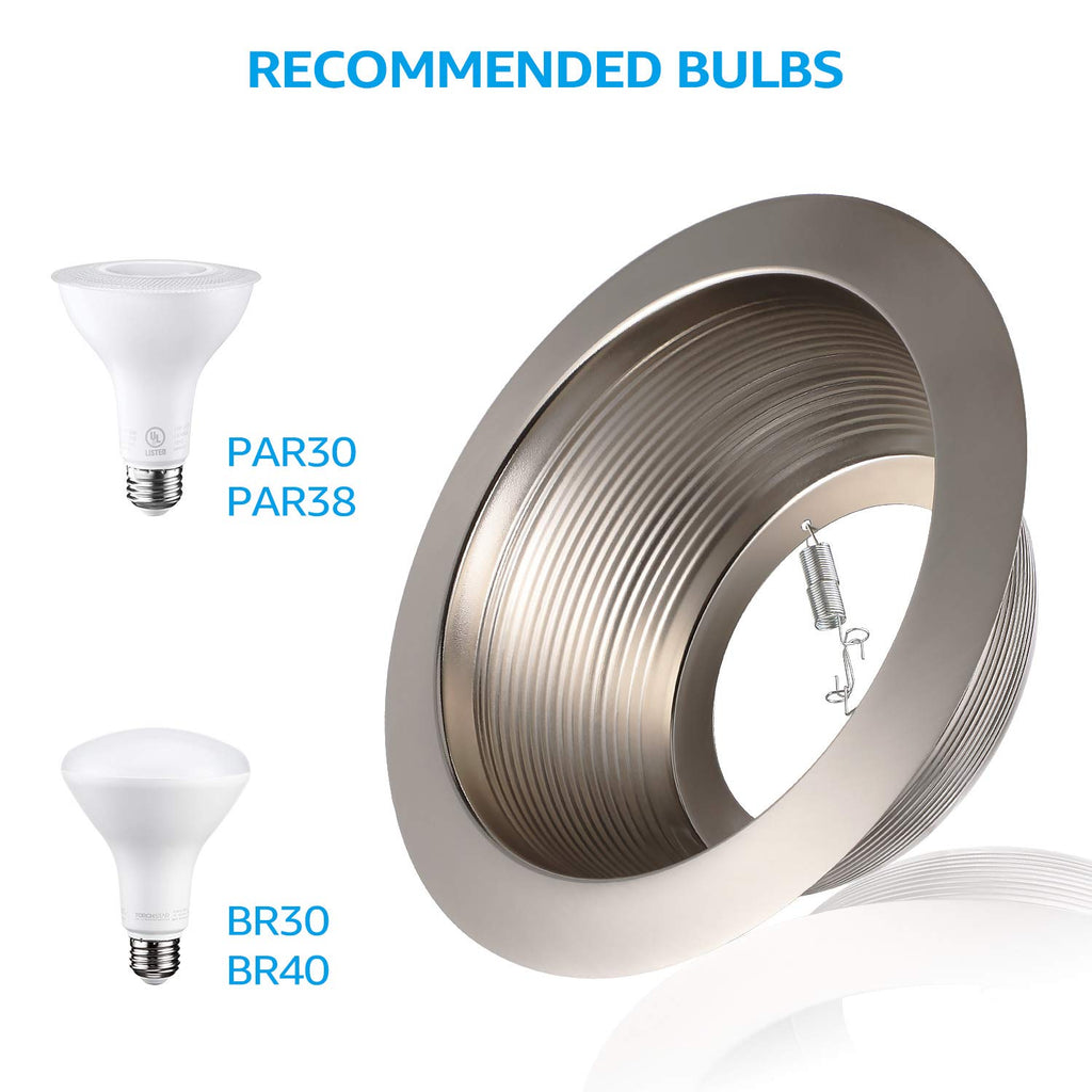 6 Inch Integrated Can Light Trim, Satin Nickel