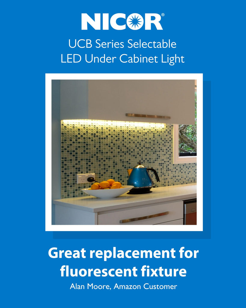 12" LED Direct Wire Under Cabinet Light - Dimmable Undercounter LED Lights - Selectable CCT 2700K-5000K, 340-360