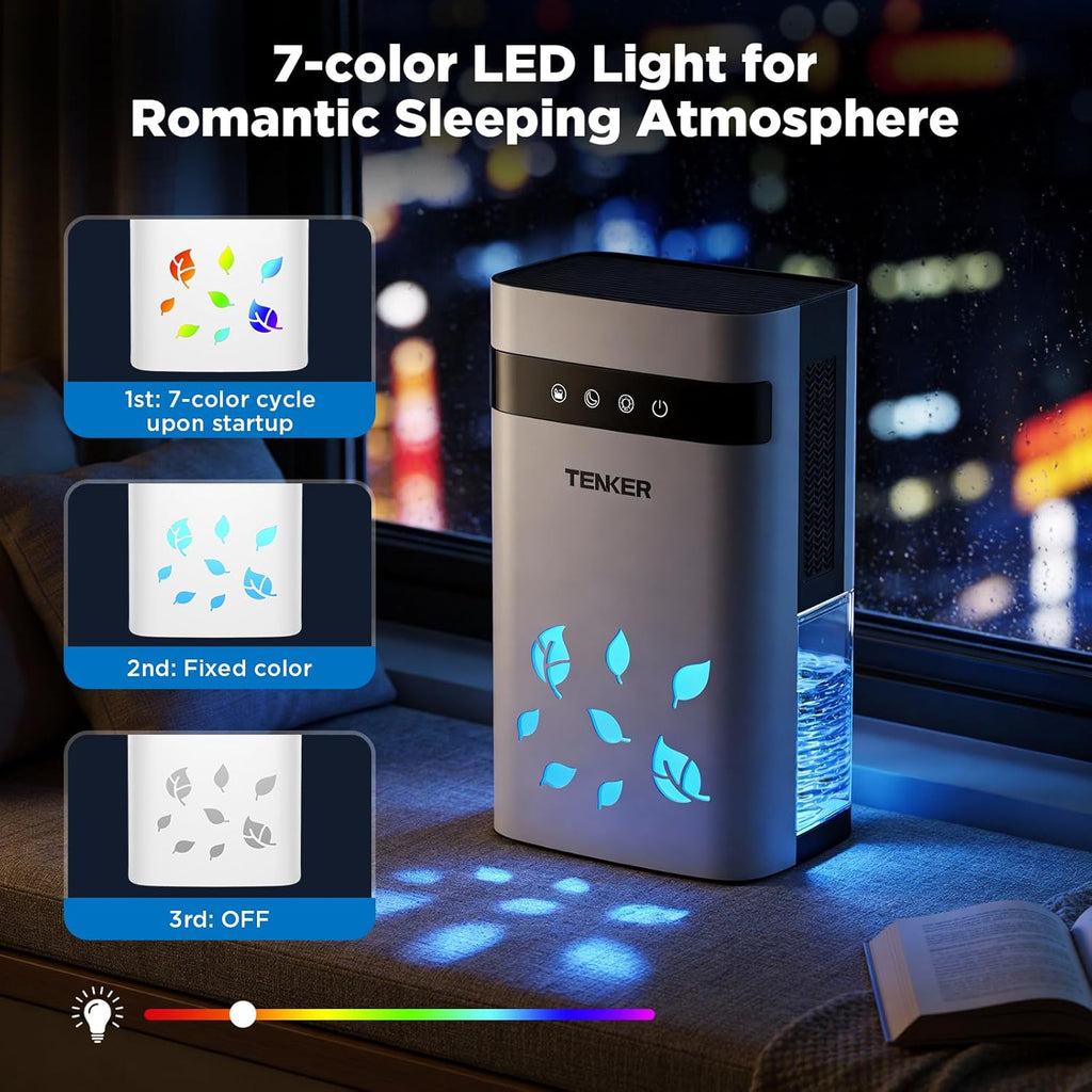Dehumidifier for Home, 77oz Water Tank (1000 sq.ft) Dehumidifiers, Quiet Dehumidifier with Auto Shut Off, Sleep Mode
