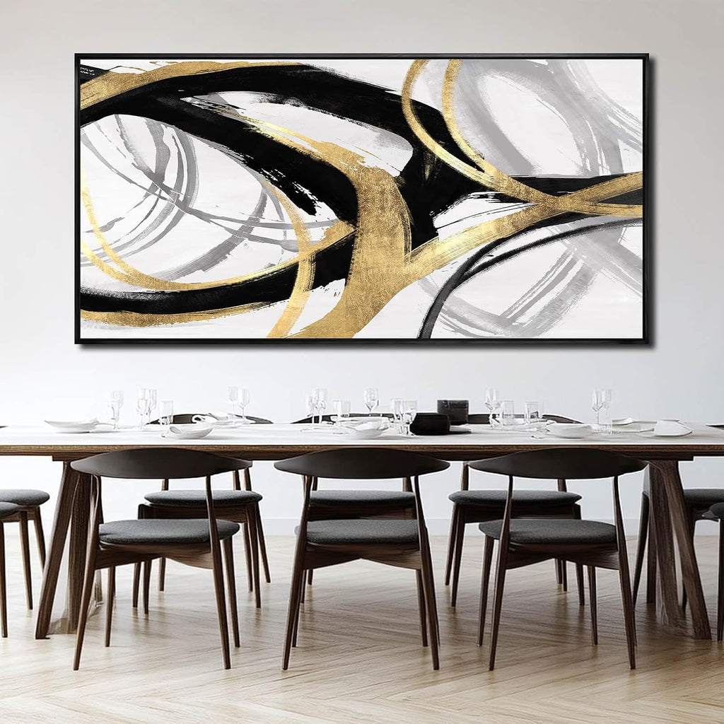 Large Canvas Wall Art Room Decor Framed Wall Art Abstract Line Paintings Home Decoration for Living Bedroom Office