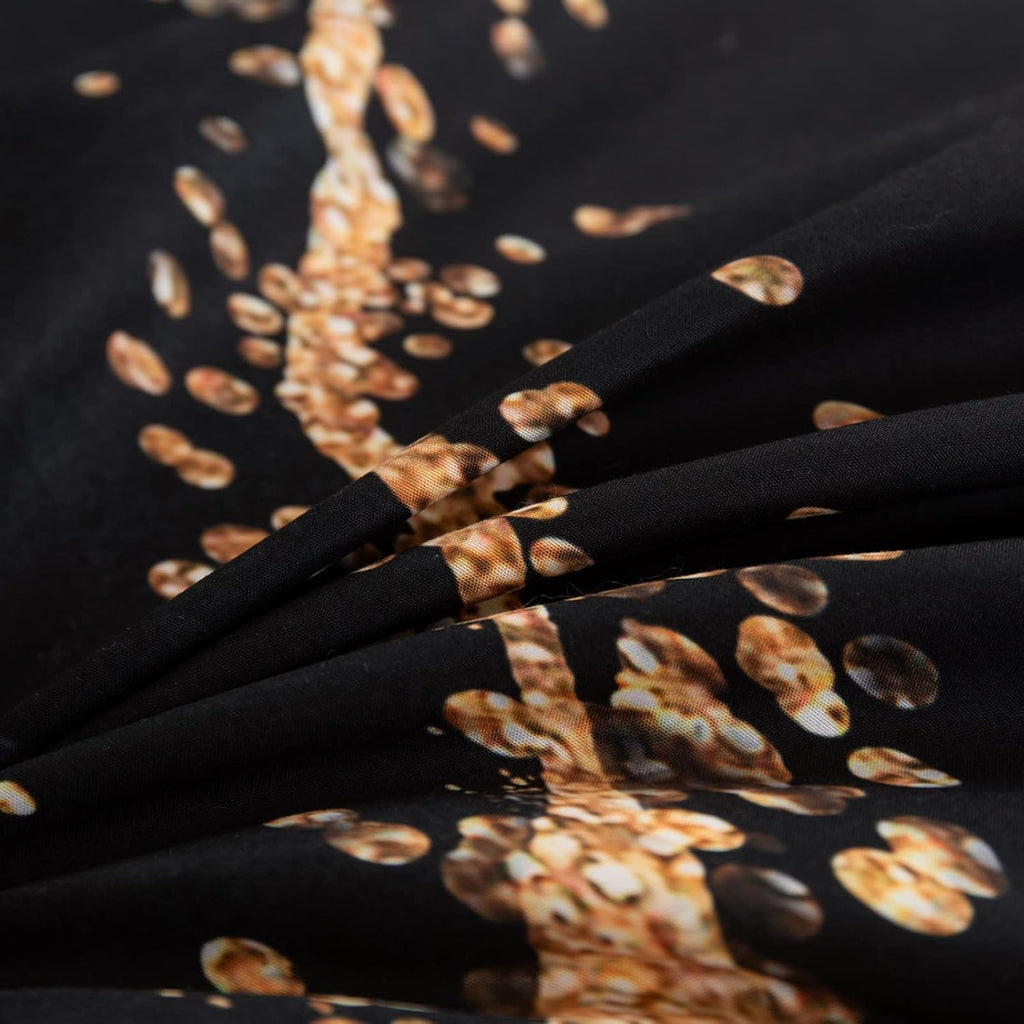 Tailor Shop Marble Bedding Set Soft Microfiber Black and Gold Comforter Set Queen for Kids Men and Women with 1 Marble