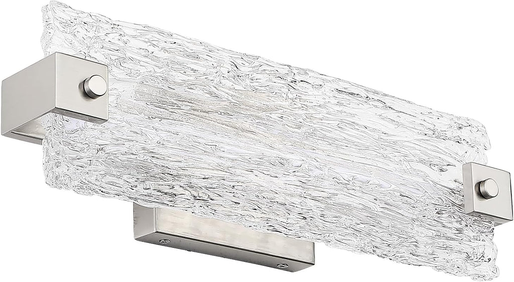Brushed Nickel Bathroom Vanity Light, 16.5 Inch 10W Dimmable LED Bathroom Light Fixture Over Mirror, Modern Crystal