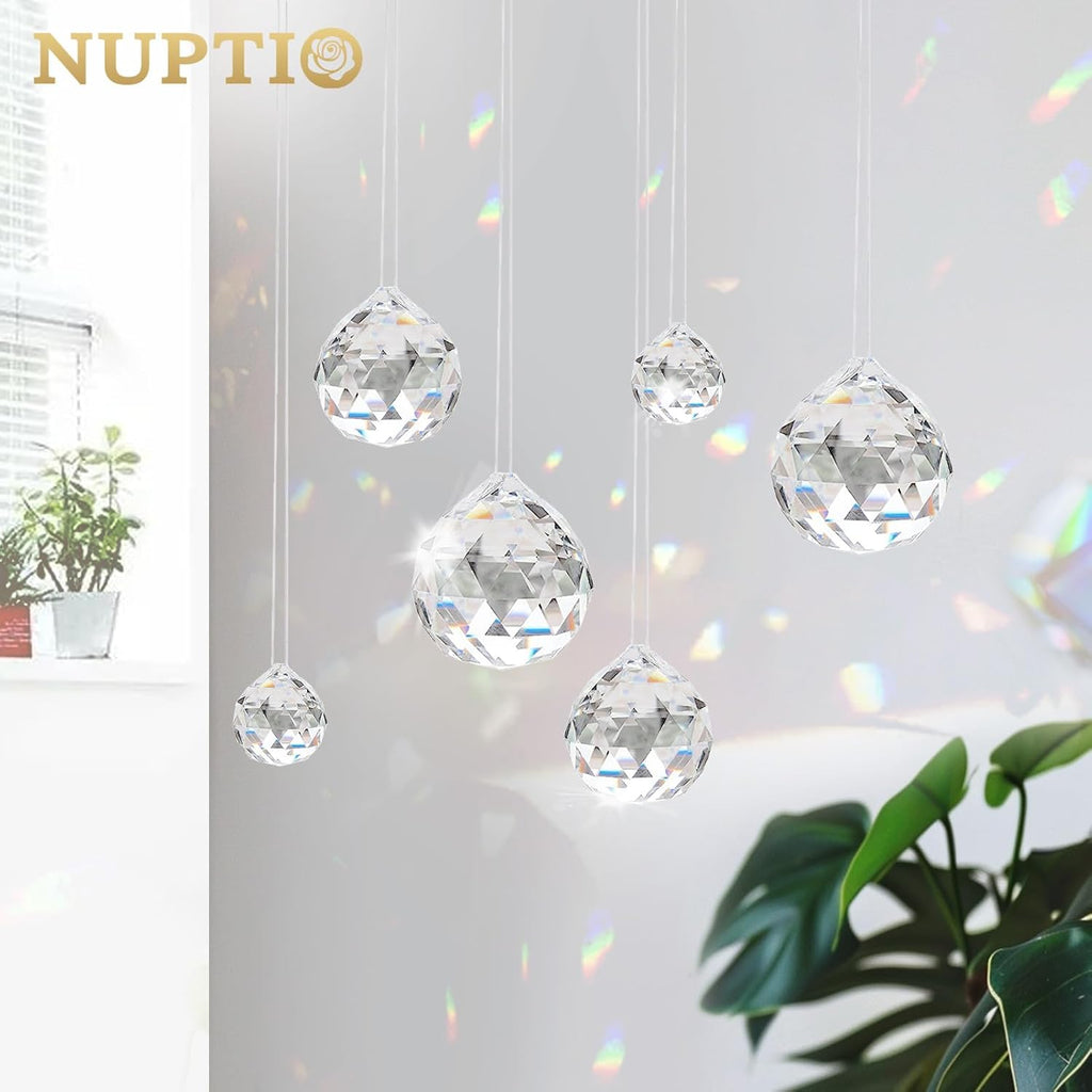 Hanging Clear Crystals Ball Prism for Suncatchers, 60 Pcs