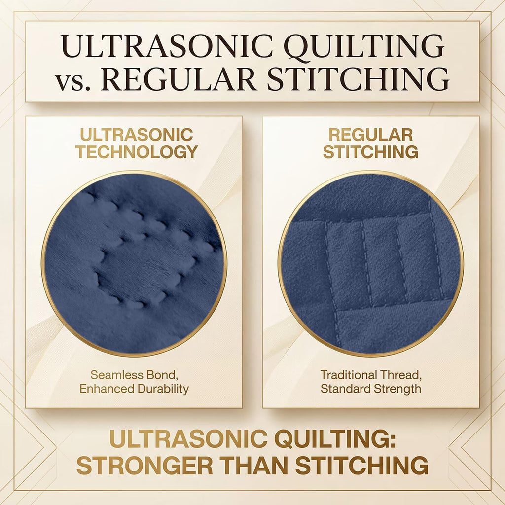 Queen Quilt Bedding Sets,Dark Blue Ultrasonic Lightweight King Coverlet,Coin Pattern Soft Bedspreads for All Season